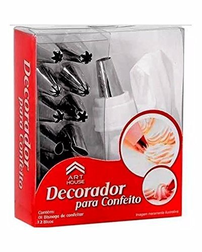 12 Pcs Cake Decorating Nozzles Set - Steel Tips with Washable Icing Bag for Cake and Cupcake Decoration