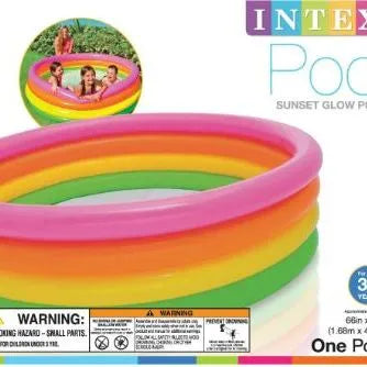 [Model Name] + 66" x 18" + Sunset Glow 4-Ring Inflatable Swimming Pool for Kids
