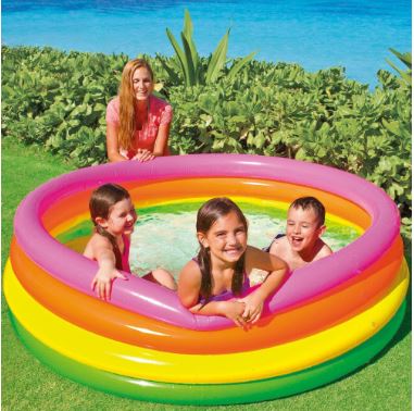 [Model Name] + 66" x 18" + Sunset Glow 4-Ring Inflatable Swimming Pool for Kids