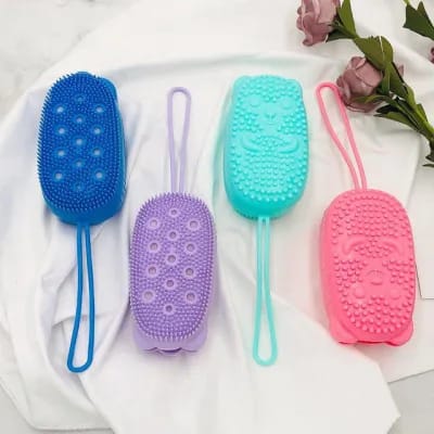 Silicone Body Bath Brush - Soft Exfoliating Scrubber for Gentle Cleansing