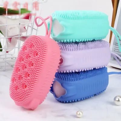 Silicone Body Bath Brush - Soft Exfoliating Scrubber for Gentle Cleansing