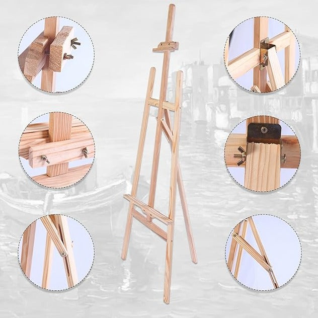 Sturdy Wooden Easels for Painting - Choose Your Size: 90cm, 120cm, 150cm, 175cm | Professional & Beginner Artists