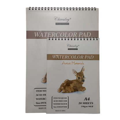 Chivalry Watercolor Pad For Artist A3/A4 Size 20 Sheets 190gsm