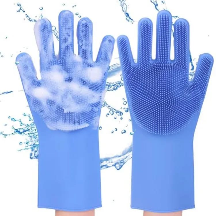 Silicone Scrub Gloves - Multipurpose Cleaning Gloves for Kitchen, Bathroom, Car, and Pet Washing