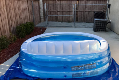 Intex 57190 - 90" x 86" x 31" Inflatable Family Lounge Pool with Built-in Bench & Cup Holder