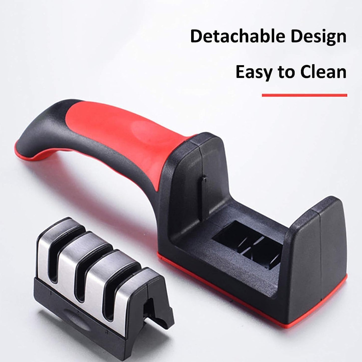 Advanced Manual 3 Stage 3 Slot Kitchen Knife Sharpener Tool kit - self Knives Shaping - Upgraded Knife Sharpener - Hand Tool - Ceramic Stone Repair Grinder