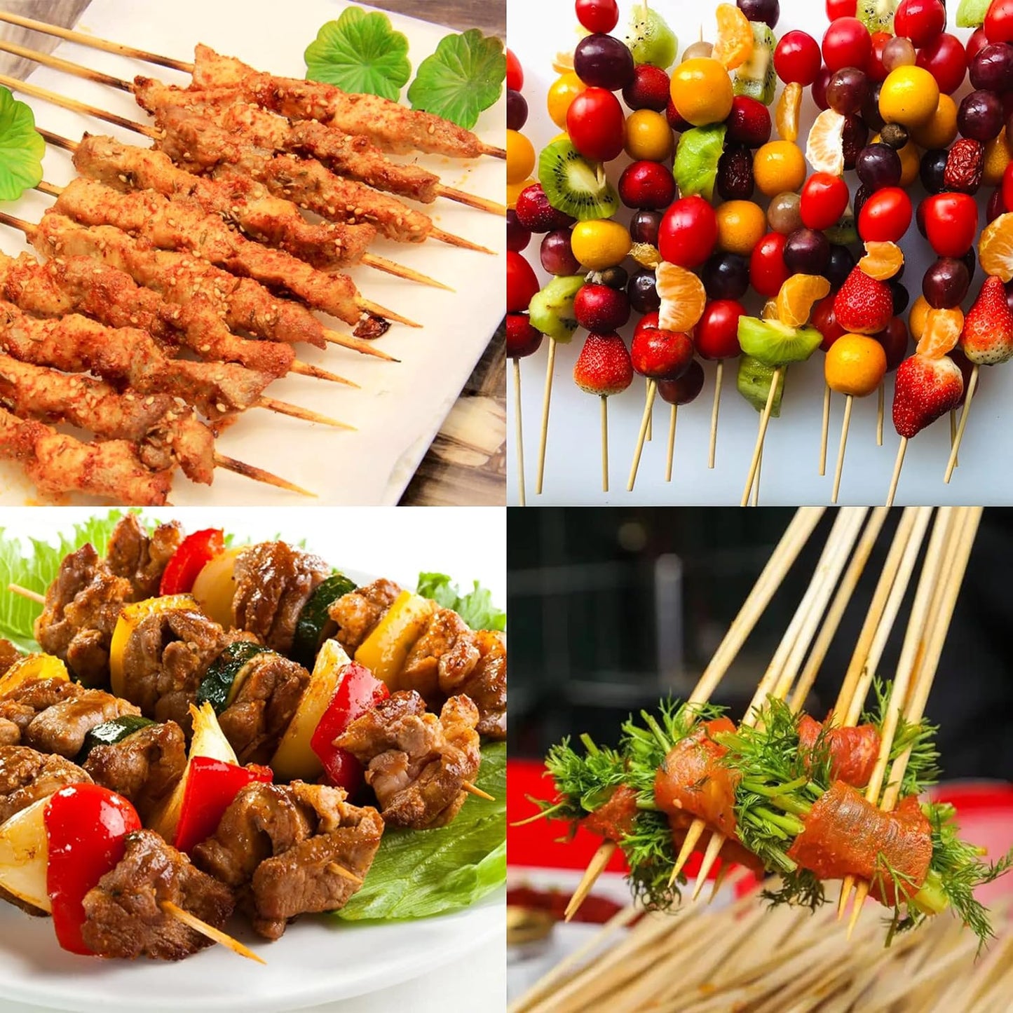 Pack of 70 - Bamboo Shashlik Sticks - BBQ Sticks - 6 Inch Length