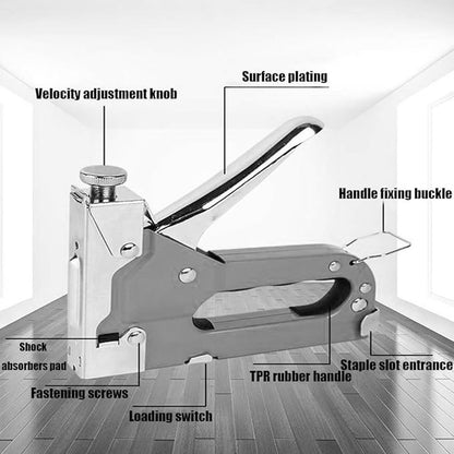 3-in-1 Heavy Duty Manual Staple Gun - Upholstery, Canvas Stretching, Carpentry & Furniture Repair Tool