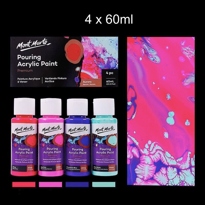 Mont Marte Fluid Art Pouring Acrylic Paint Set 60ml Tube