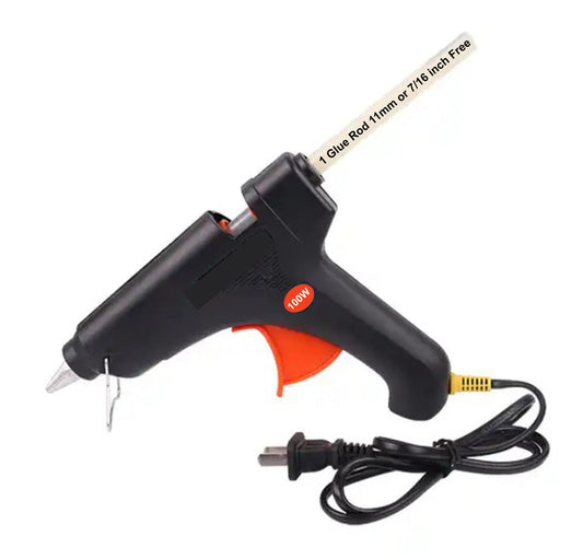 100W Hot Melt Glue Gun with 11mm Glue Sticks - Electric Heat Tool for Arts & Crafts, DIY, Car Repair, Jewelry, and Household Projects