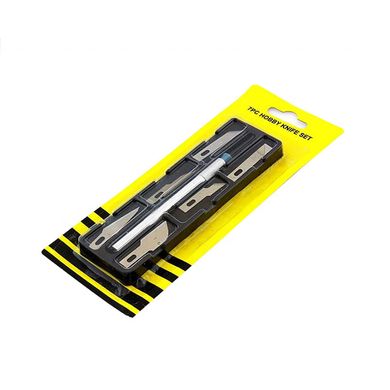 7-Piece Precision Hobby Knife Set with Carbon Steel Blades