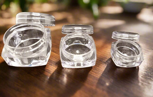 Sets of Multipurpose Calligraphy Ink Pot Jar, Clear Transparent Round Containers for Cosmetics, and Travel - 5ml/10ml/20ml, 5gm/10gm/20gm