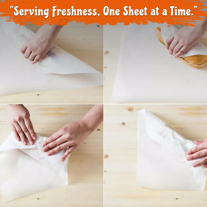P100 Butter Paper - 9x12 Inch Food Wrapping Paper for Burger, Shawarma, Kababs, and Baking Items