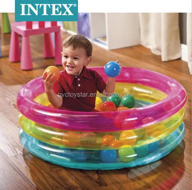 Intex 57104 + 34" x 10" + Rainbow Baby Inflatable Kiddie Pool