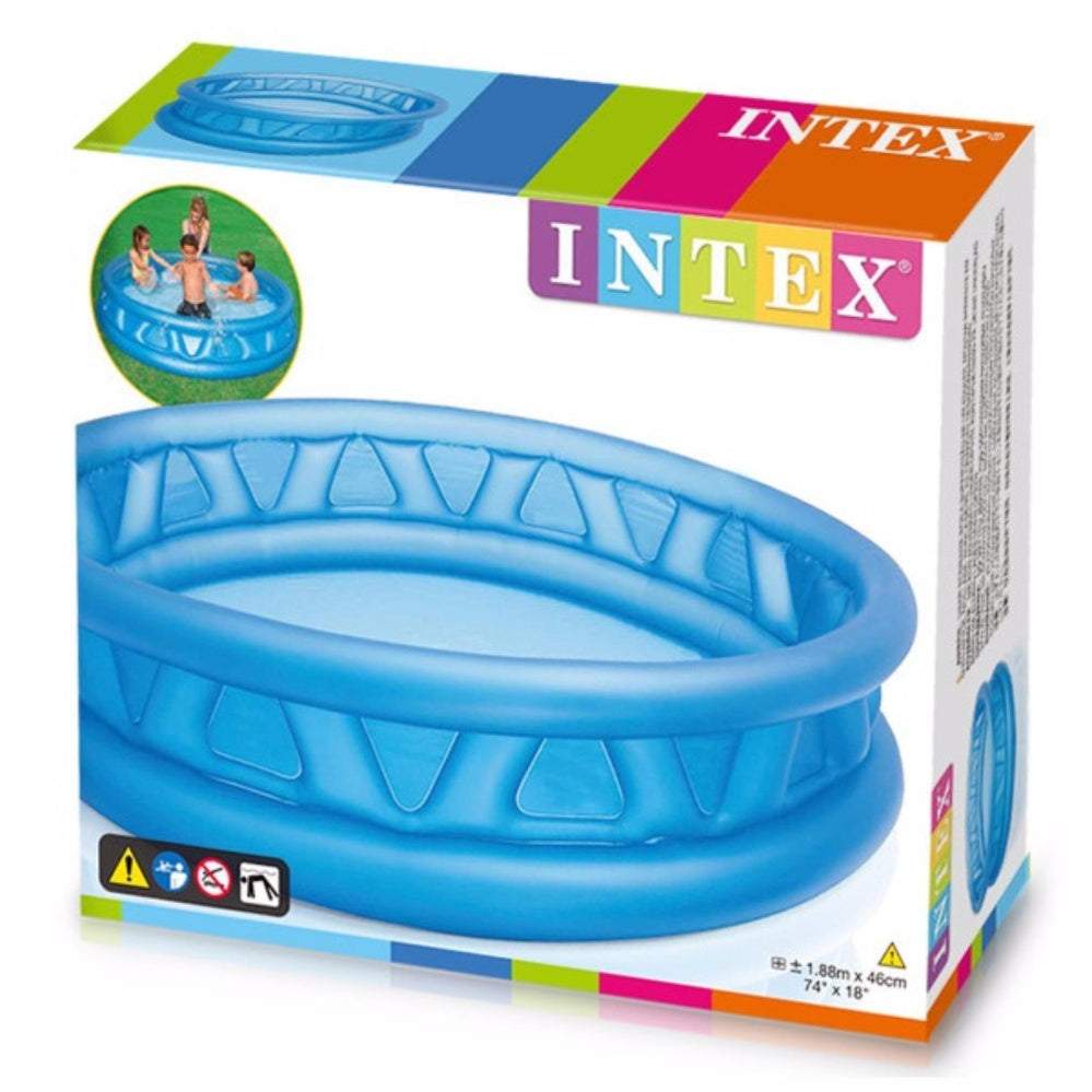 58431 + 74" x 18" Soft Side + Sunset Glow Inflatable Swimming Pool for Kids