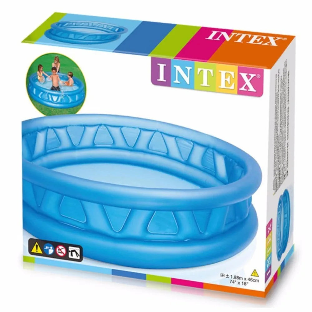 58431 + 74" x 18" Soft Side + Sunset Glow Inflatable Swimming Pool for Kids