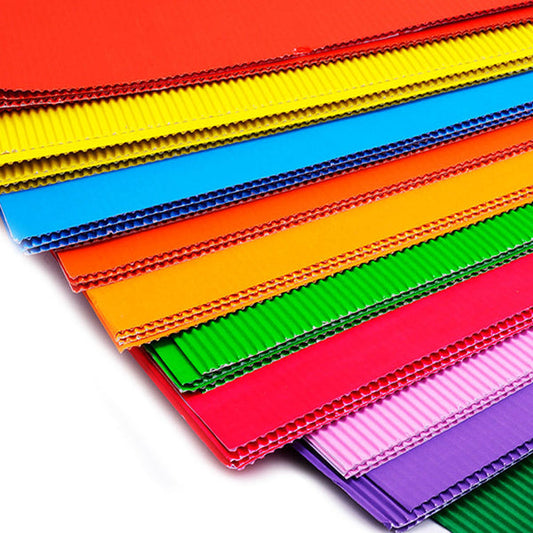 A4 Size Colored Corrugated Craft Paper Sheets - Pack of 10