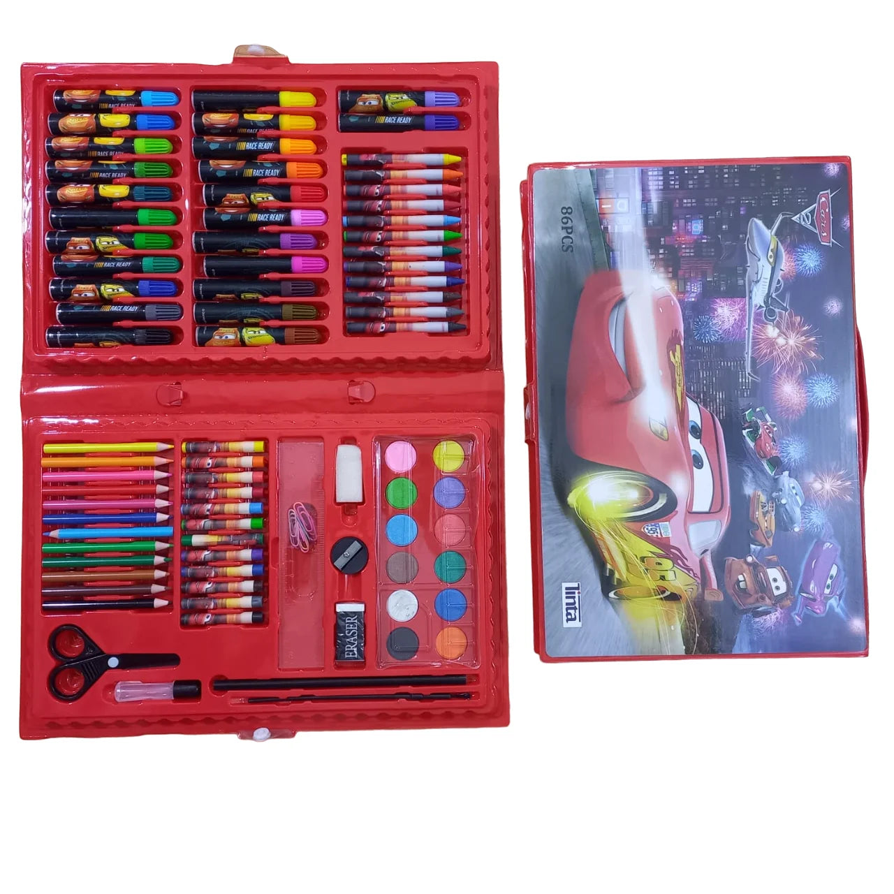 86 PCS Cars Multi-Color Craft Kit with Button Box: High-Quality Materials for Creative Projects