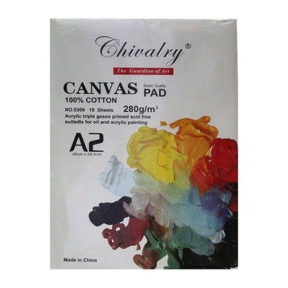 hivalry Artists Canvas Pad 100% Cotton - A2 Size, Pre-Primed