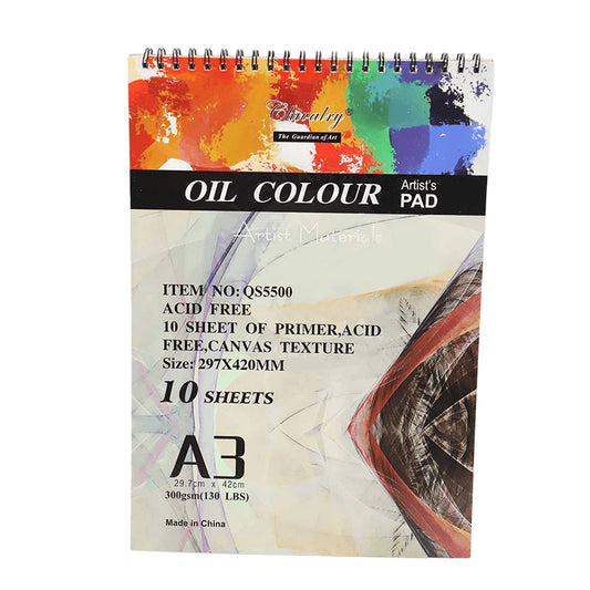 Chivalry Oil Color Pad for Artists – A3 Size, 10 Sheets, 300GSM