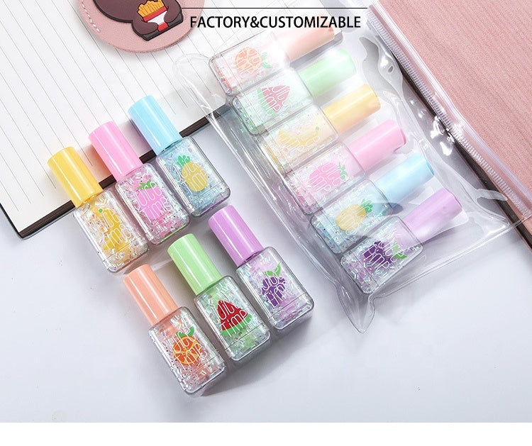 Fruity Nail Polish Highlighter Set - Colorful Pack of 6