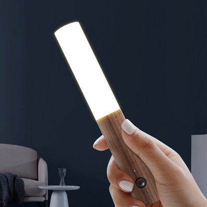 Portable Magnetic LED Night Light – Smart Motion Sensor, USB Rechargeable, Wood Grain Look – Ideal for Indoor Use