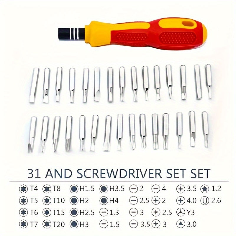 31-in-1 Precision Screwdriver Set with CRV Bits and Holder for Mobile, Laptop, Camera, and Eyeglass Repairs