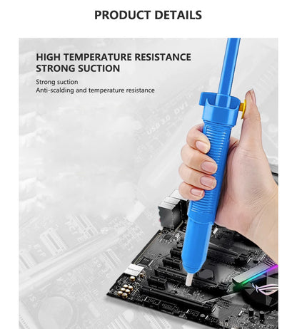 Manual Large Blue Anti-Static Strong Suction Tin Stripping Pump for Soldering Iron Accessories