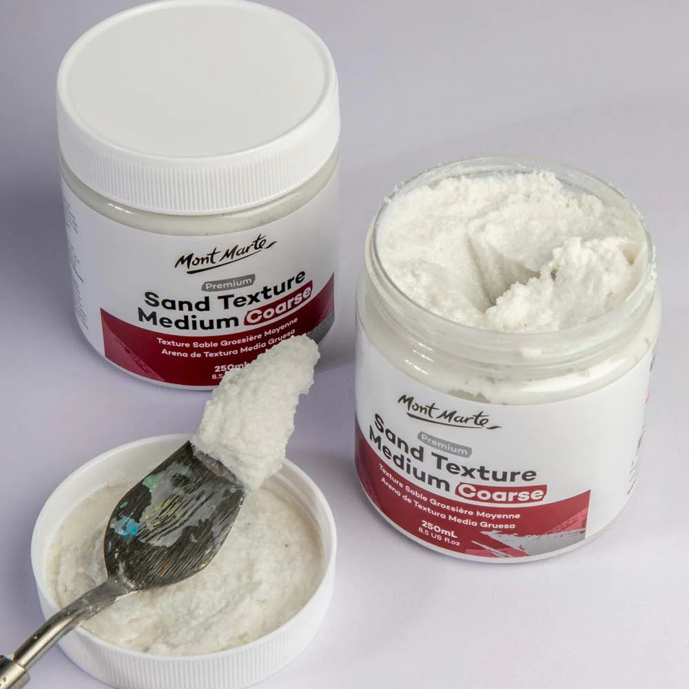 Mont Marte Coarse Sand Texture Medium 250ml: Ideal for Texturing and Creative Art Projects