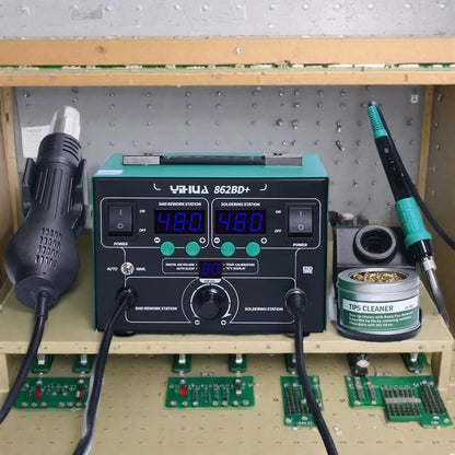Adjustable Temperature & Air Volume BGA Rework Station with ESD Protection
