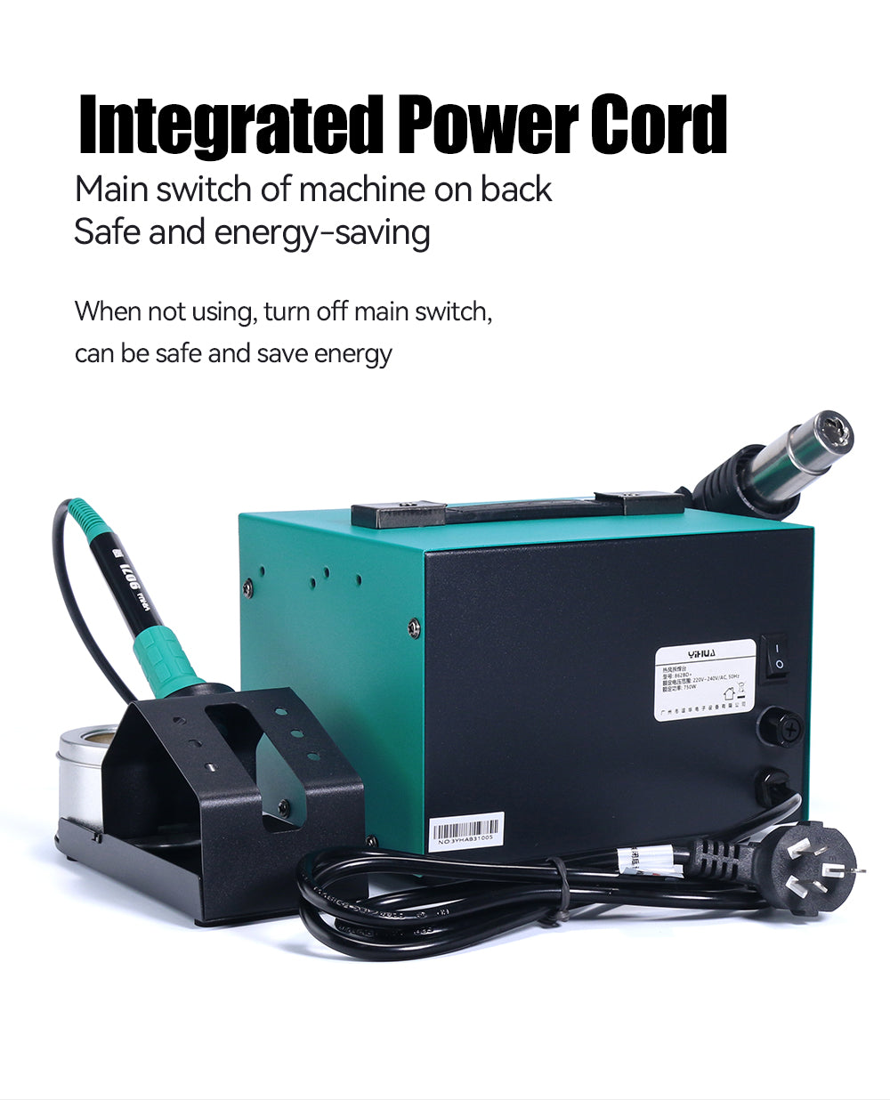 Adjustable Temperature & Air Volume BGA Rework Station with ESD Protection