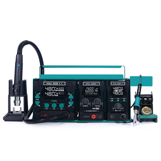 3 Machines Combo: Portable Hot Air Soldering Station, DC Power Supply & Repair Set for Phones and Laptops