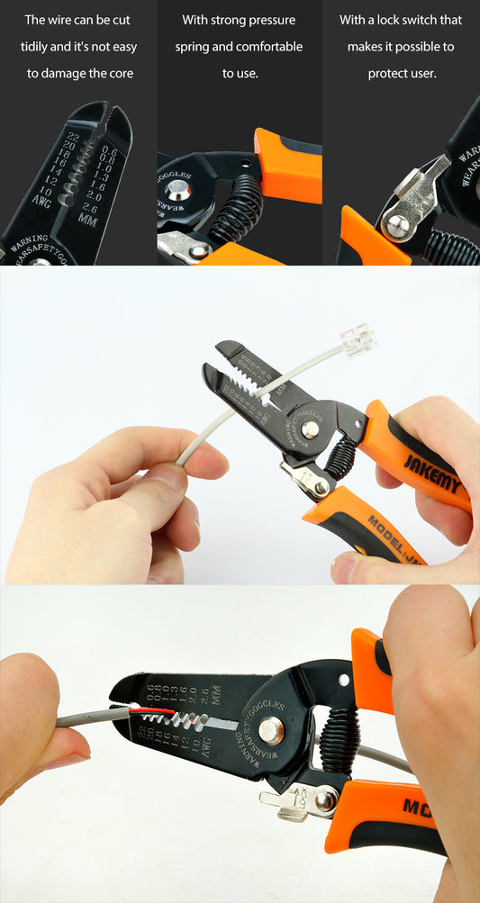 JAKEMY Professional Wire Cutter & Electric Wire Stripper for DIY Home Appliance Repairs