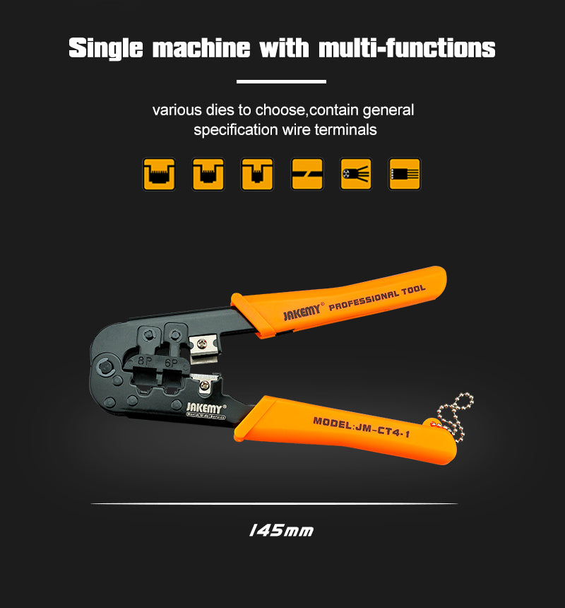 JAKEMY Wholesale Network Hand Tools – Durable Stainless Steel Pliers for Wire Cable Crimping, OEM & ODM