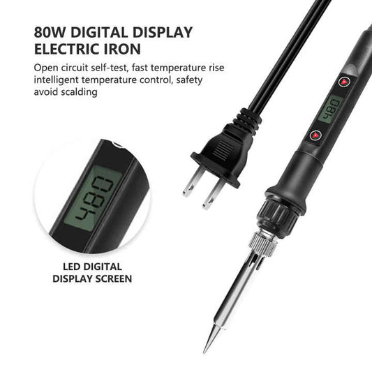 80W LED Digital Display Electric Soldering Iron with Internal Heating & Constant Temperature Control for Precision Phone Repair