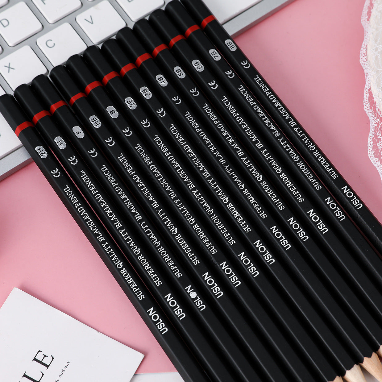 12 Pcs Graphite Sketching Pencils for Technical Drawing, Writing, Hatching & Transparent Drafting Paper