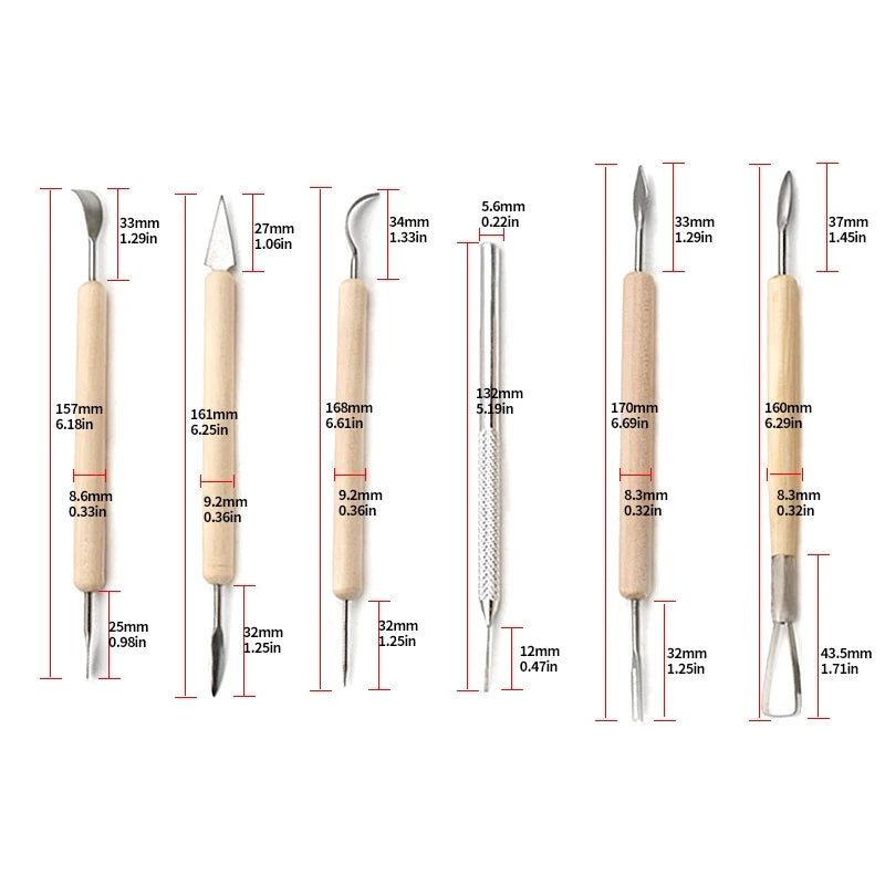 11 Pcs Pottery Clay Carving Tool Set for Sculpture, Polymer Clay and Ceramics