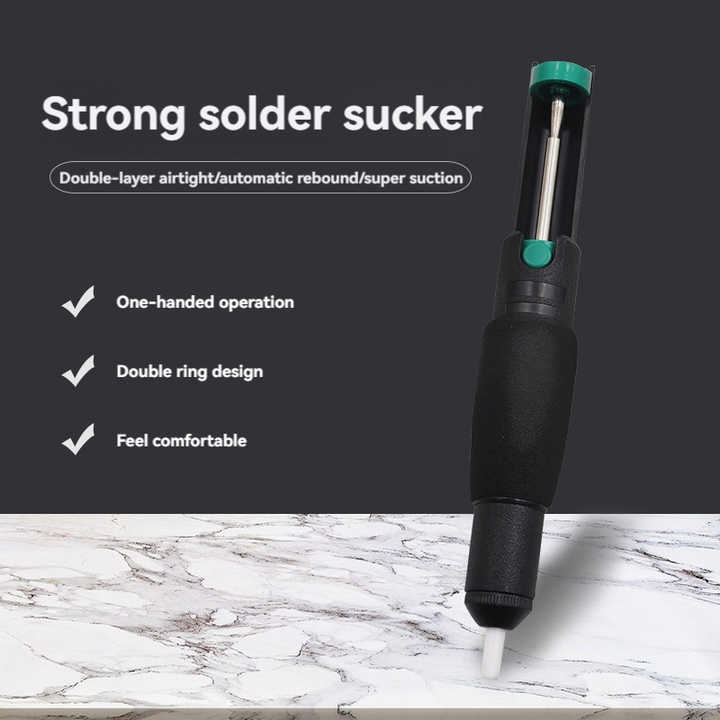 Desoldering Pump ORIGINAL 35 CM-HG with Guard, High Suction Power, Lightweight Solder Sucker - Metal Alloy