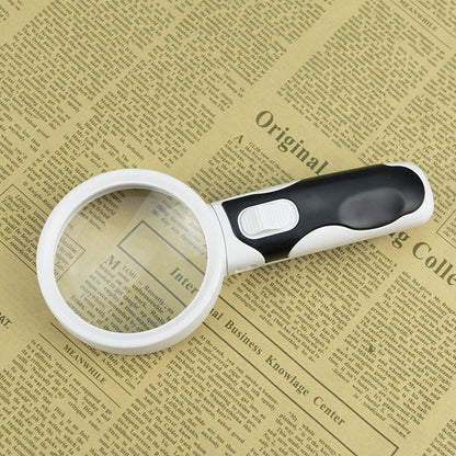 High-Quality Handheld LED Magnifier with Optical Glass Lens - Illuminated Jeweler's Loupe for Precise Inspection