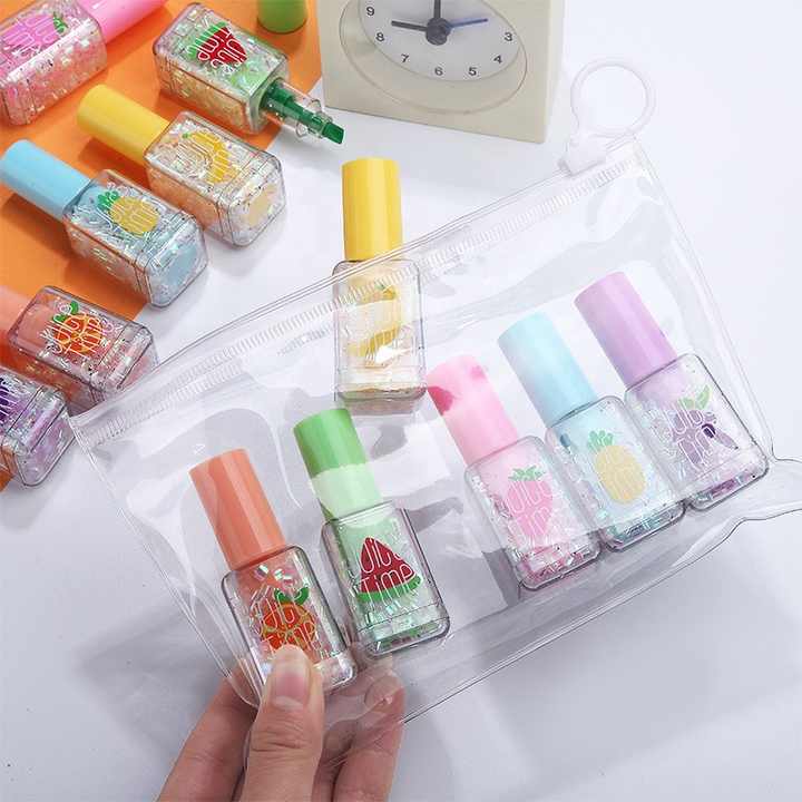 Fruity Nail Polish Highlighter Set - Colorful Pack of 6