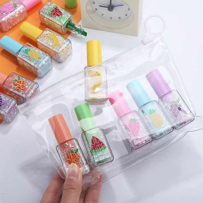 Fruity Nail Polish Highlighter Set - Colorful Pack of 6