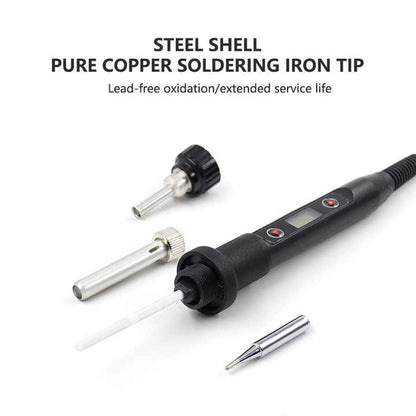 80W LED Digital Display Electric Soldering Iron with Internal Heating & Constant Temperature Control for Precision Phone Repair