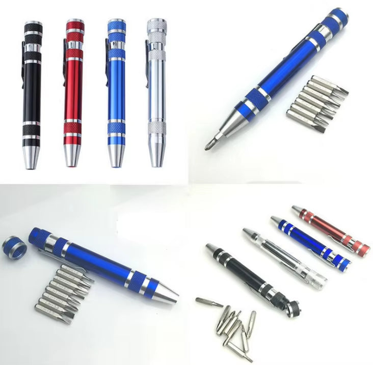 8-in-1 Pocket Mini Screwdriver Pen Kit – Portable Mobile Phone Repair Tools with Multiple Bits