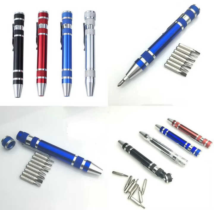 8-in-1 Pocket Mini Screwdriver Pen Kit – Portable Mobile Phone Repair Tools with Multiple Bits
