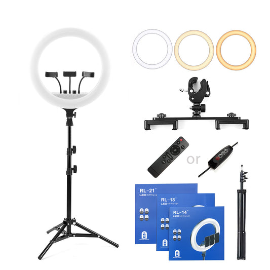 14-21 Inch LED Ring Lights for Photography & Beauty with Tripod Stand – RL18, RL21, Big Beauty Makeup Lights for TikTok & Content Creators
