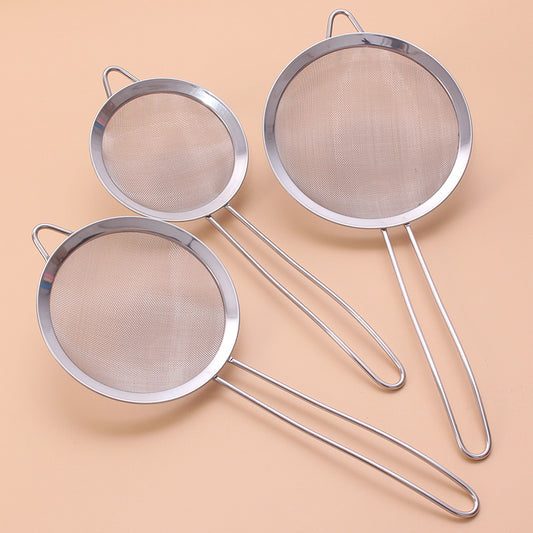 Pack of 3 Stainless Steel Tea Strainers - High-Quality Tea Infusers with Large Handle for Green Tea and Loose Leaf Brewing