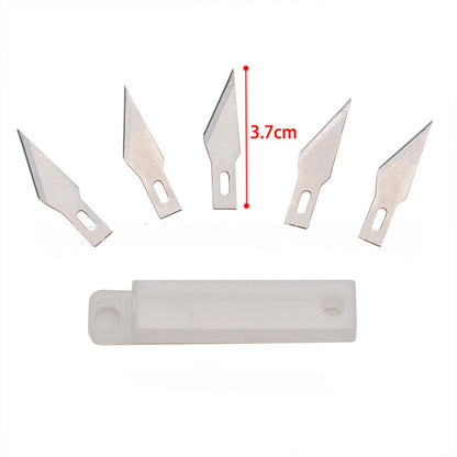 Precision Metal Paper Cutting Knife with 5 Spare Blades, X-Acto Style Pen, Cutter