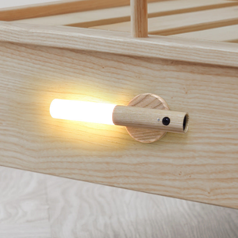 Portable Magnetic LED Night Light – Smart Motion Sensor, USB Rechargeable, Wood Grain Look – Ideal for Indoor Use