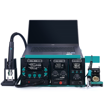 3 Machines Combo: Portable Hot Air Soldering Station, DC Power Supply & Repair Set for Phones and Laptops