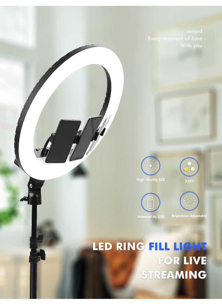 14-21 Inch LED Ring Lights for Photography & Beauty with Tripod Stand – RL18, RL21, Big Beauty Makeup Lights for TikTok & Content Creators